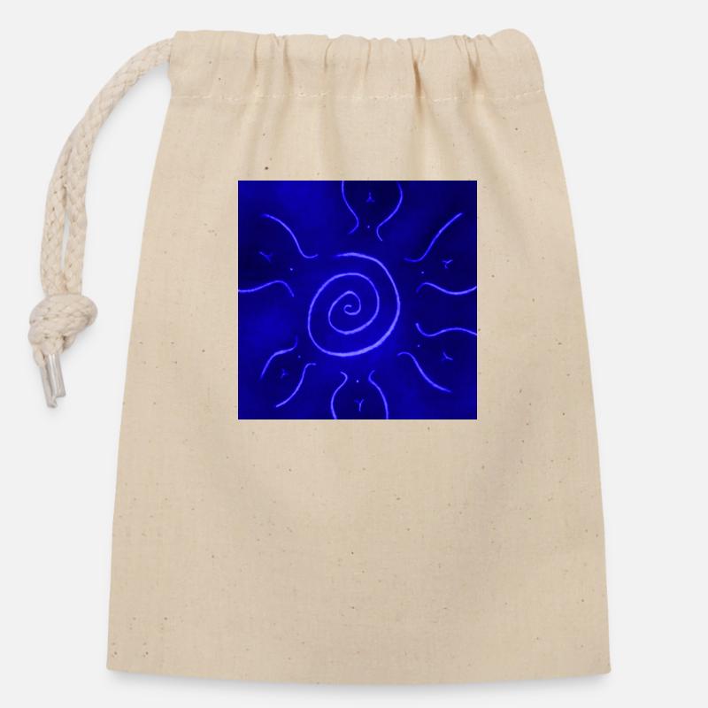KING BLUE SUN - Closable cotton gift bag (14x20cm) - nature