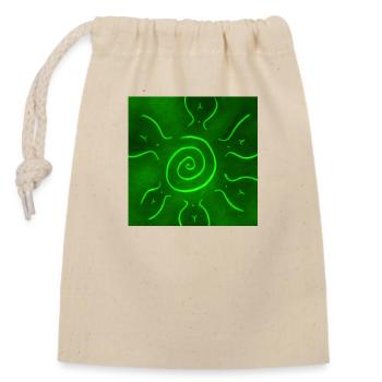 GREEN SUN - Closable cotton gift bag (14x20cm) - nature - Front