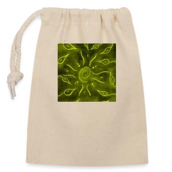 GELBE SONNE UND BLUMEN - Verschließbarer Geschenkbeutel aus Baumwolle (14x20cm) - Natur - Vorne