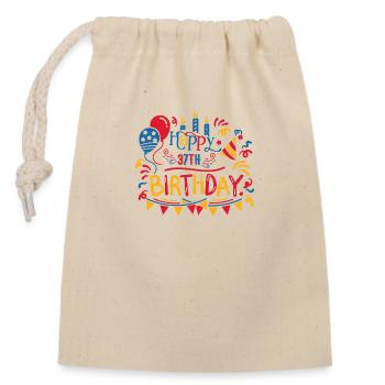 Joyeux 37e anniversaire Trente-sept cadeaux de 37 ans - Sac cadeau en coton avec cordon (14 x 20 cm) - nature - Devant