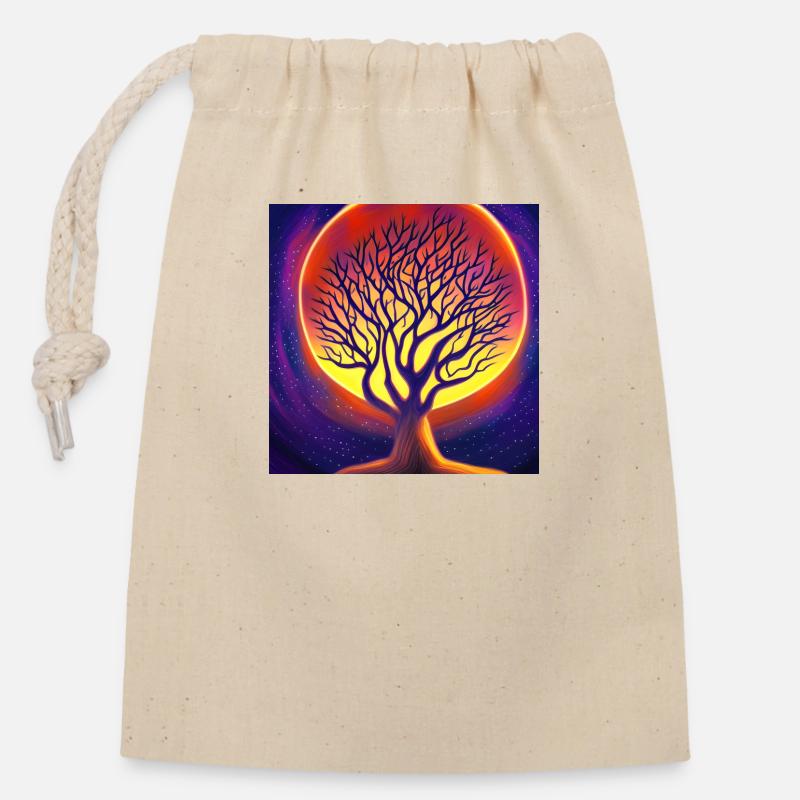 Tree In The Sun - Sac cadeau en coton avec cordon (14 x 20 cm) - nature