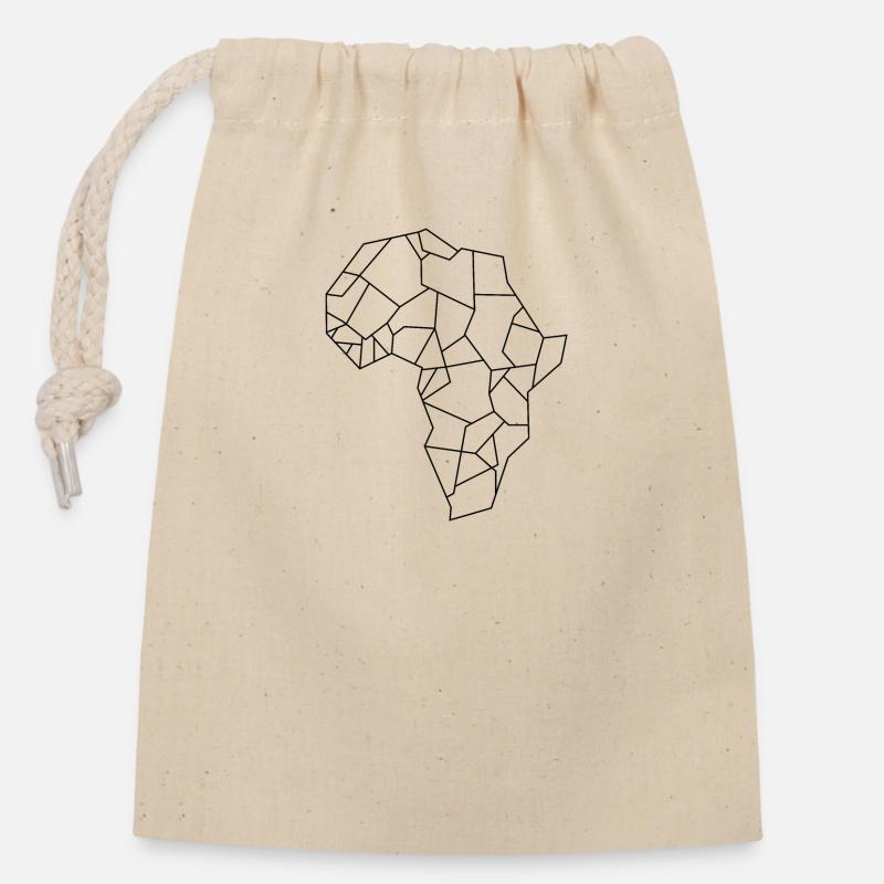 Contour de l’Afrique - Sac cadeau en coton avec cordon (14 x 20 cm) - nature