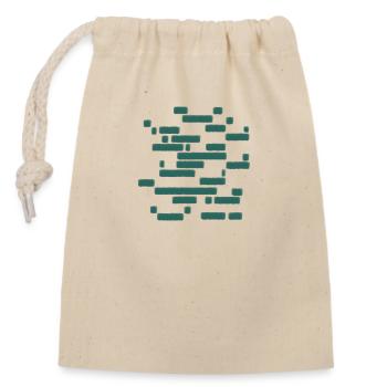 Vert - Sac cadeau en coton avec cordon (14 x 20 cm) - nature - Devant