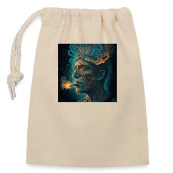 Smoker - Closable cotton gift bag (14x20cm) - nature - Front
