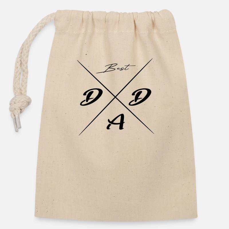 Best Dad Geschenk black - Verschließbarer Geschenkbeutel aus Baumwolle (14x20cm) - Natur