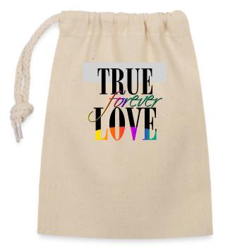 Le véritable amour pour toujours - Sac cadeau en coton avec cordon (14 x 20 cm) - nature - Devant