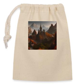 Château dans la montagne - Sac cadeau en coton avec cordon (14 x 20 cm) - nature - Devant