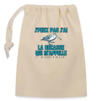 La bécasse m’appelle - Sac cadeau en coton avec cordon (14 x 20 cm) - nature - Devant
