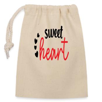 Mon coeur - Sac cadeau en coton avec cordon (14 x 20 cm) - nature - Devant