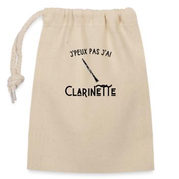 je peux pas j'ai clarinette - Sac cadeau en coton avec cordon (14 x 20 cm) - nature - Devant
