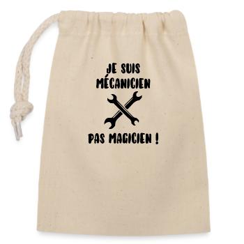 Mécanicien pas magicien - Sac cadeau en coton avec cordon (14 x 20 cm) - nature - Devant