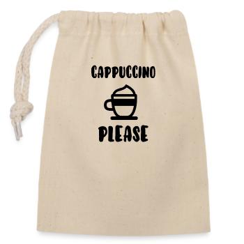 Cappuccino please - Sac cadeau en coton avec cordon (14 x 20 cm) - nature - Devant