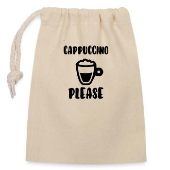 Cappuccino please - Sac cadeau en coton avec cordon (14 x 20 cm) - nature - Devant