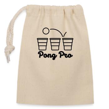 Pong Pro - Closable cotton gift bag (14x20cm) - nature - Front