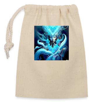 Art numérique Blue Ghost - Sac cadeau en coton avec cordon (14 x 20 cm) - nature - Devant
