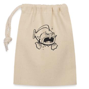 Piranha féroce - Sac cadeau en coton avec cordon (14 x 20 cm) - nature - Devant