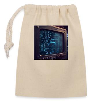 Code on a PC Screen - Closable cotton gift bag (14x20cm) - nature - Front