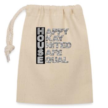 Normes de la maison - Sac cadeau en coton avec cordon (14 x 20 cm) - nature - Devant