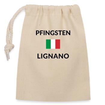 Pfingsten in Lignano - Verschließbarer Geschenkbeutel aus Baumwolle (14x20cm) - Natur - Vorne