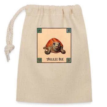 Old Turtle - Closable cotton gift bag (14x20cm) - nature - Front