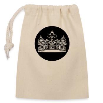Couronne - Sac cadeau en coton avec cordon (14 x 20 cm) - nature - Devant