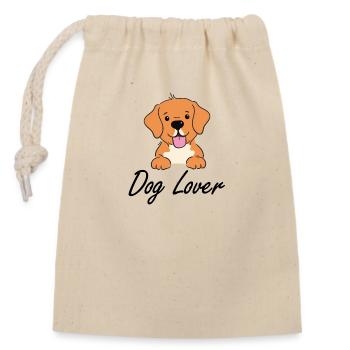 Dog Lover - Verschließbarer Geschenkbeutel aus Baumwolle (14x20cm) - Natur - Vorne