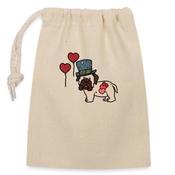Carlin Enfants École Cadeau d’anniversaire Chiens - Sac cadeau en coton avec cordon (14 x 20 cm) - nature - Devant