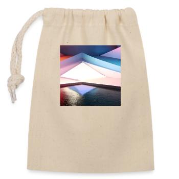 Geometrisch, 3D Digital Art Design - Verschließbarer Geschenkbeutel aus Baumwolle (14x20cm) - Natur - Vorne