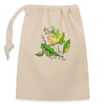 List - Closable cotton gift bag (14x20cm) - nature - Front