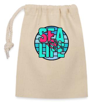 Sea life - Sac cadeau en coton avec cordon (14 x 20 cm) - nature - Devant