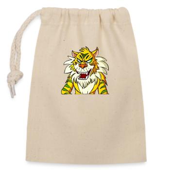 Exe the grumpy tiger - Closable cotton gift bag (14x20cm) - nature - Front