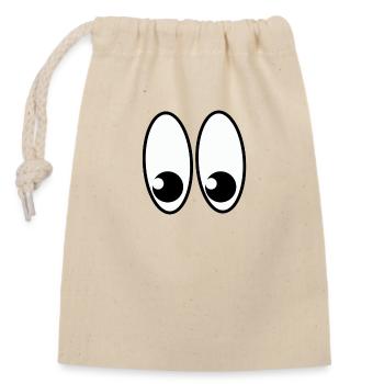 Eyes - Closable cotton gift bag (14x20cm) - nature - Front