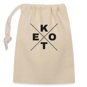 Keto Ernährung - Ketose - Verschließbarer Geschenkbeutel aus Baumwolle (14x20cm) - Natur - Vorne
