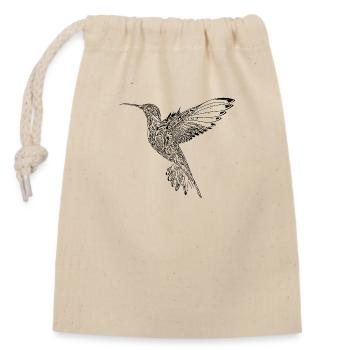 Exotischer fliegender Kolibri breite Schwingen - Verschließbarer Geschenkbeutel aus Baumwolle (14x20cm) - Natur - Vorne