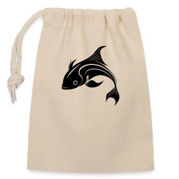 Koi Carp - Cute Elegant Carp Fish - Closable cotton gift bag (14x20cm) - nature - Front