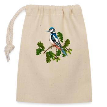Oiseau coloré - Sac cadeau en coton avec cordon (14 x 20 cm) - nature - Devant