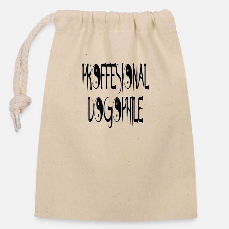 Professional dogophile - Closable cotton gift bag (14x20cm) - nature