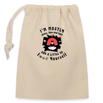 Peace & love Paix et amour - Sac cadeau en coton avec cordon (14 x 20 cm) - nature - Devant