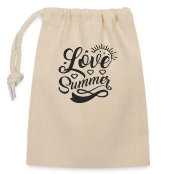 Love Summer - Verschließbarer Geschenkbeutel aus Baumwolle (14x20cm) - Natur - Vorne