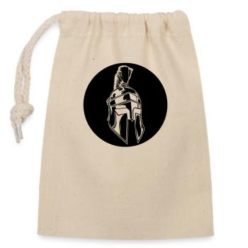 Casque Sparta - Sac cadeau en coton avec cordon (14 x 20 cm) - nature - Devant