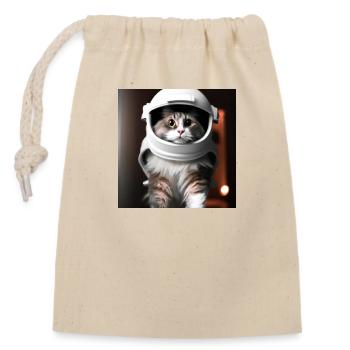 The future cat astronaut - Verschließbarer Geschenkbeutel aus Baumwolle (14x20cm) - Natur - Vorne