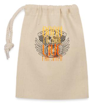 T-shirt tatoué simple noir jaune. - Sac cadeau en coton avec cordon (14 x 20 cm) - nature - Devant