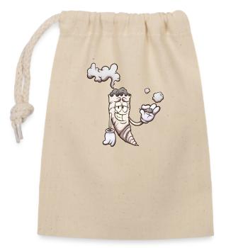 Funny Cartoon Joint - Closable cotton gift bag (14x20cm) - nature - Front
