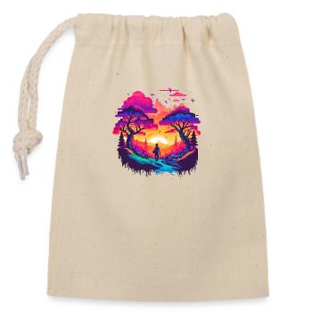 Pixel Adventure Quest - Closable cotton gift bag (14x20cm) - nature - Front