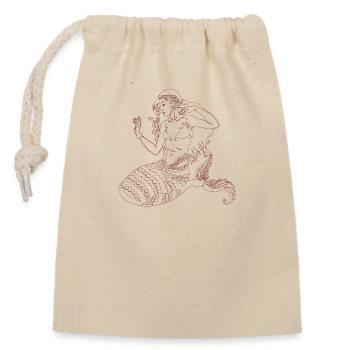 Siren Mythical Retro Sea Mermaid Princess neon - Closable cotton gift bag (14x20cm) - nature - Front