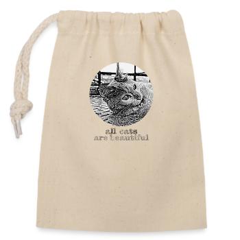 All cats are beautiful - Closable cotton gift bag (14x20cm) - nature - Front
