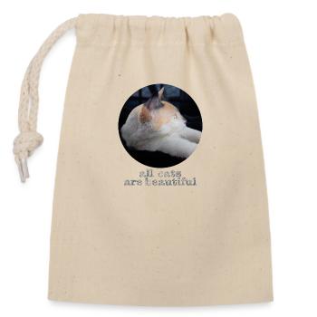 All cats are beautiful - Closable cotton gift bag (14x20cm) - nature - Front