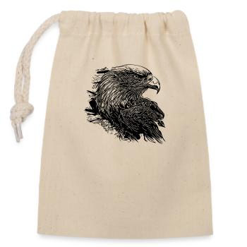 Elegant Eagle in Ink Vintage Tattoo Style - Closable cotton gift bag (14x20cm) - nature - Front