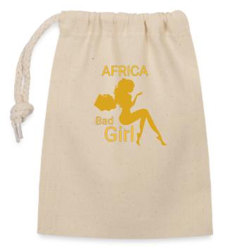 Bad girl africa - Closable cotton gift bag (14x20cm) - nature - Front