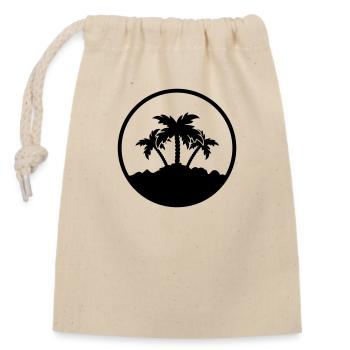 Palm Design - Closable cotton gift bag (14x20cm) - nature - Front